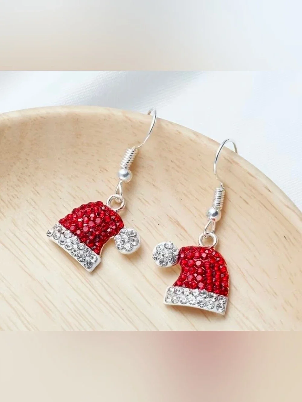 $8 Each Or Bundle 5/$20 Christmas In July Festive Red Santa Hat Crystal Earrings